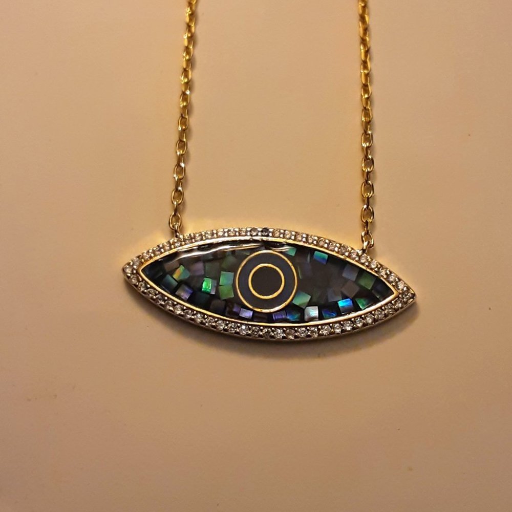 Justyna Kaminska Evil Eye Shell & Abalone Necklace